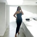 Koyu mavi straplez model kot elbise